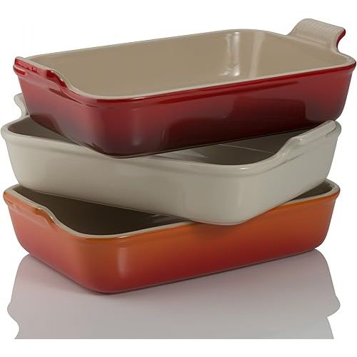 르크루제 Le Creuset Stoneware Heritage Rectangular Dish, 2.5 qt. (10.5