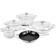 Le Creuset Signature Cast Iron Cookware Set - 9 Piece (White)