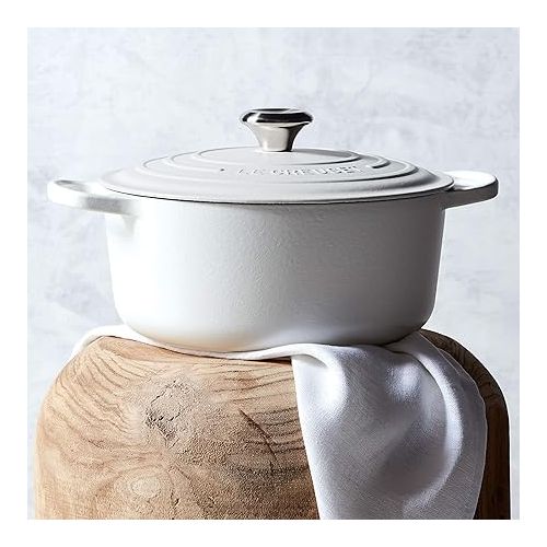 르크루제 Le Creuset Signature Cast Iron Cookware Set - 9 Piece (White)