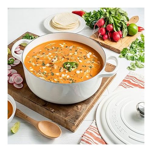 르크루제 Le Creuset Signature Cast Iron Cookware Set - 9 Piece (White)