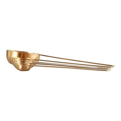 르크루제 Le Creuset Measuring Spoons, Gold, Set of 5 (1/8,1/4,1/2,1Tsp,1Tb)