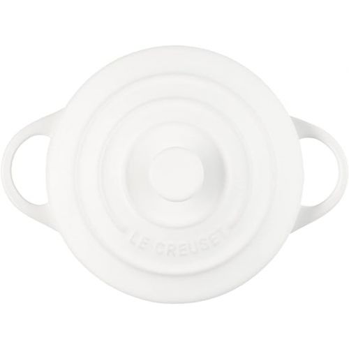 르크루제 Le Creuset Stoneware Mini Round Cocotte, 8 oz., White