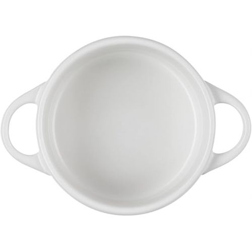 르크루제 Le Creuset Stoneware Mini Round Cocotte, 8 oz., White