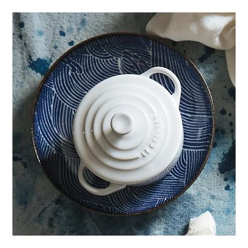 르크루제 Le Creuset Stoneware Mini Round Cocotte, 8 oz., White