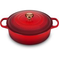 Le Creuset Signature 6.75-quart Round Wide Oven with Copper Knob - Enameled Cast Iron (Cerise)