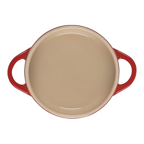 르크루제 Le Creuset L'Amour Collection Stoneware Mini Round Cocotte, 8oz., Cerise with Heart Applique