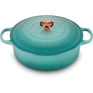 Le Creuset Signature 6.75-quart Round Wide Oven with Copper Knob - Enameled Cast Iron (Caribbean)