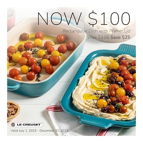 르크루제 Le Creuset Stoneware Rectangular Dish with Platter Lid, 14 3/4