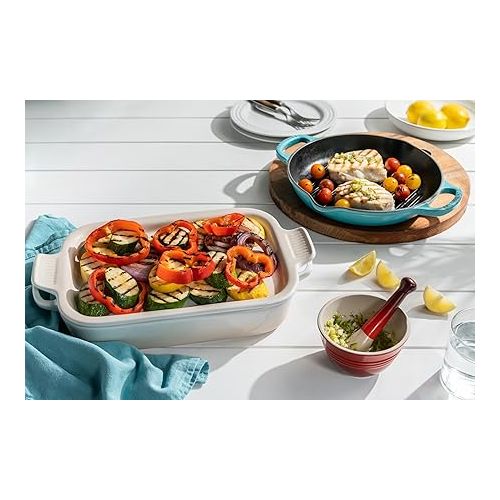 르크루제 Le Creuset Stoneware Rectangular Dish with Platter Lid, 14 3/4