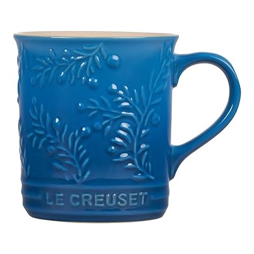 르크루제 Le Creuset Olive Branch Collection Stoneware Embossed Mug, 14 oz., Marseille