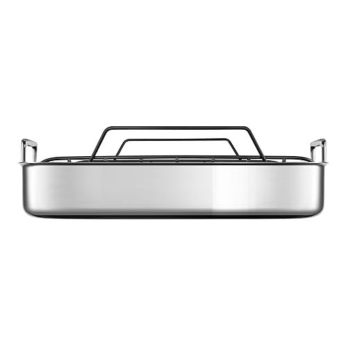 르크루제 Le Creuset Stainless Steel Roasting Pan with Nonstick Rack, 16.25