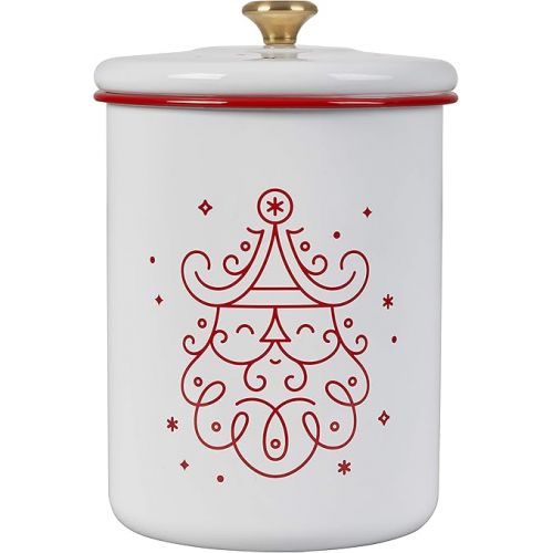 르크루제 Le Creuset Enamel On Steel Noel Collection Cookie Jar, 4.25 qt. (6.3