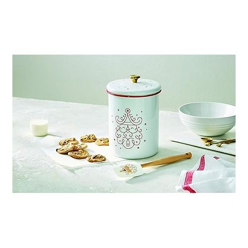 르크루제 Le Creuset Enamel On Steel Noel Collection Cookie Jar, 4.25 qt. (6.3