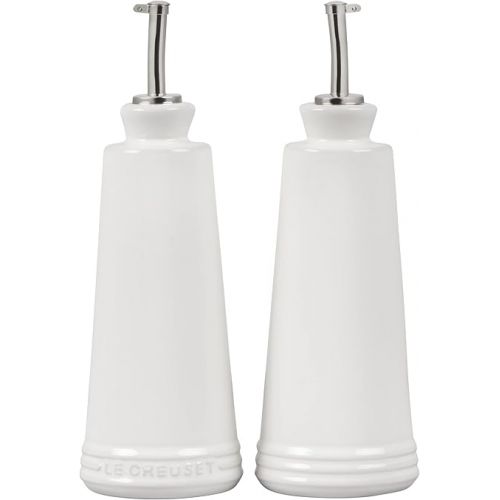 르크루제 Le Creuset Signature Stoneware Oil & Vinegar set, 10 oz. each, White