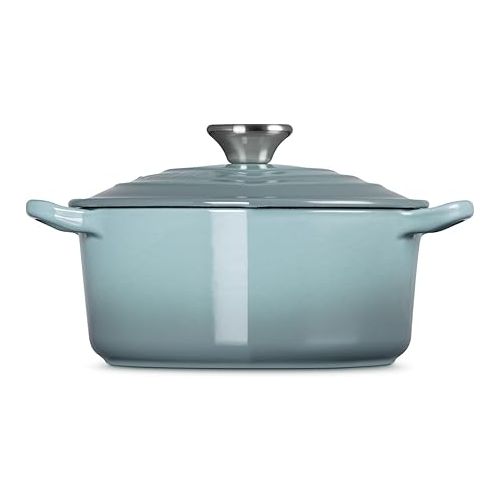 르크루제 Le Creuset Signature Enameled Cast Iron Figural Heart Cocotte, 2 Quart, Sea Salt with Stainless Steel Knob