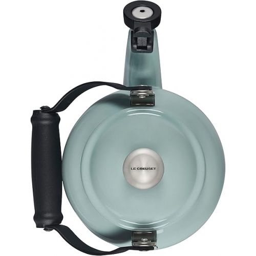 르크루제 Le Creuset Enamel On Steel Demi Tea Kettle with Metal Finishes, 1.25 qt, Sea Salt