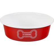 Le Creuset Enamel on Steel Medium Dog Bowl, 4 Cups, Red