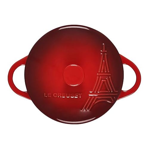르크루제 Eiffel Tower Stoneware Mini Cocotte - Cerise