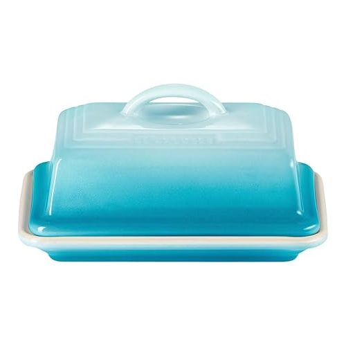 르크루제 Le Creuset Stoneware European Butter Dish, Caribbean