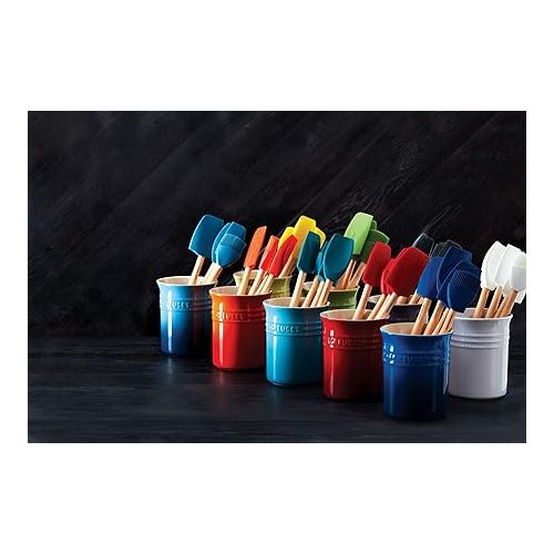 르크루제 Le Creuset Stoneware & Silicone Utensil Crock Set, Shallot