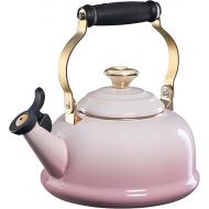 Le Creuset Enamel On Steel Whistling Tea Kettle w/Figural Heart Knob, Shell Pink