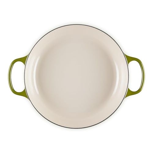 르크루제 Le Creuset Olive Branch Collection Cast Iron Signature Round Braiser, 3.5 Qt., Olive