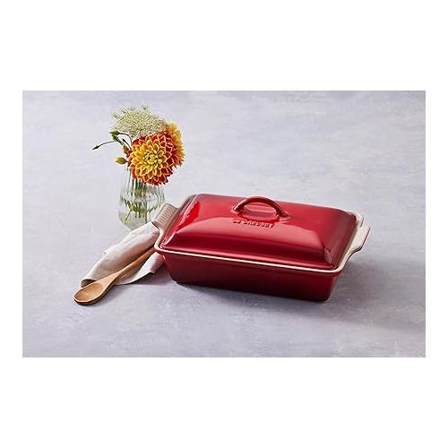 르크루제 Le Creuset Stoneware Heritage Covered Rectangular Casserole, 4 qt. (12