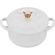 Le Creuset Noel Collection Stoneware Mini Cocotte with Star Knob, 24 oz., White