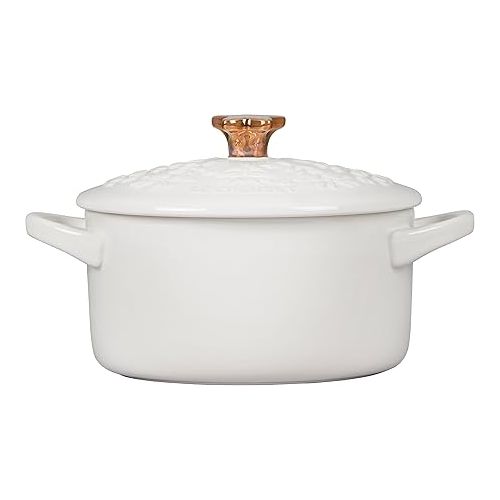 르크루제 Le Creuset Noel Collection Stoneware Mini Cocotte with Star Knob, 24 oz., White