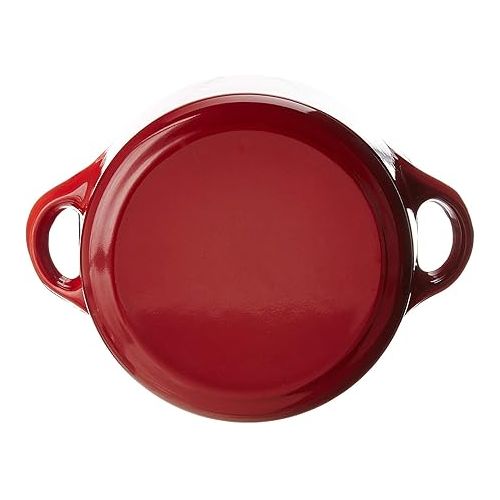 르크루제 Le Creuset Enameled Cast Iron Mini Cocotte with Lid, 1/3 qt., Cerise