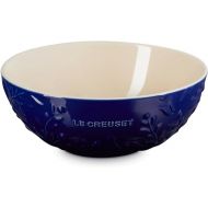 Le Creuset Olive Branch Collection Multi Bowl, 3.5 qt., Indigo with Embossed Lid