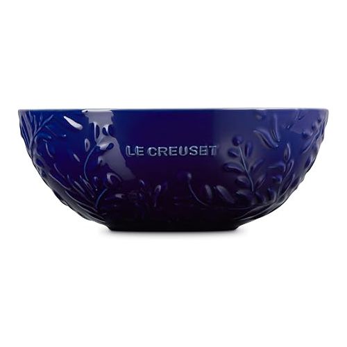 르크루제 Le Creuset Olive Branch Collection Multi Bowl, 3.5 qt., Indigo with Embossed Lid