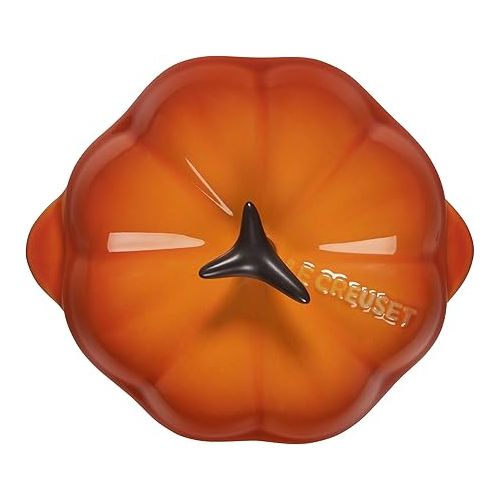 르크루제 Le Creuset Stoneware Figural Pumpkin Petite Cocotte, 12oz, Persimmon