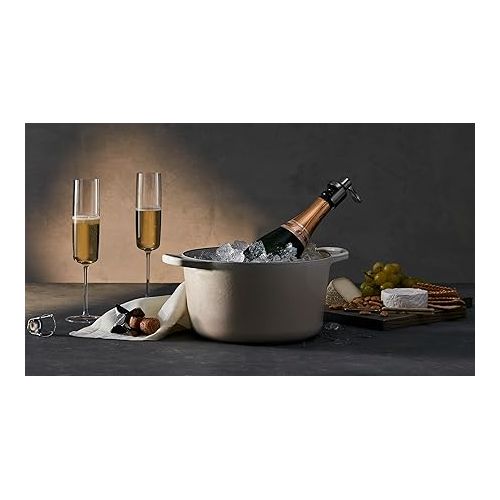 르크루제 Le Creuset Sparkling Wine Set (Champagne Crown Sealer & Champagne Star), Black Nickel