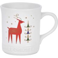 Le Creuset Stoneware Noel Collection: Reindeer Mug, 14 oz, White w/Applique, 400ml