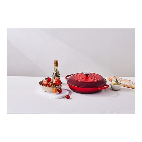 르크루제 Le Creuset Enameled Cast Iron Signature Braiser, 3.5 qt., Cerise