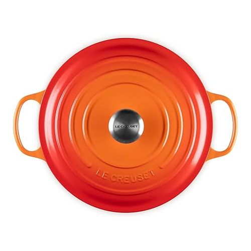 르크루제 Le Creuset Enameled Cast Iron Signature Round Dutch Oven, 7.25 qt., Flame