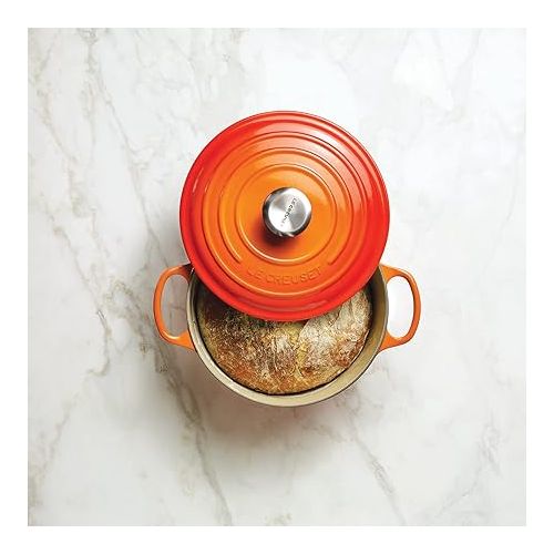 르크루제 Le Creuset Enameled Cast Iron Signature Round Dutch Oven, 7.25 qt., Flame