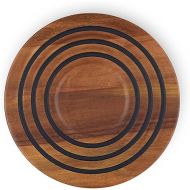 Le Creuset Magnetic Wooden Trivet, Acacia Wood with Black Silicone Rings