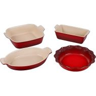 Le Creuset Stoneware 4 PC Heritage Bakeware Set, Cerise