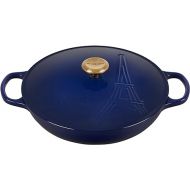 Le Creuset Eiffel Tower Collection Enameled Cast Iron Signature Braiser with Lid, 3.5 qt., Indigo