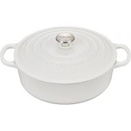 Le Creuset Enameled Cast Iron Signature Round Wide Dutch Oven, 6.75 qt., White