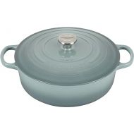 Le Creuset Enameled Cast Iron Signature Round Wide Dutch Oven, 6.75 qt., Sea Salt