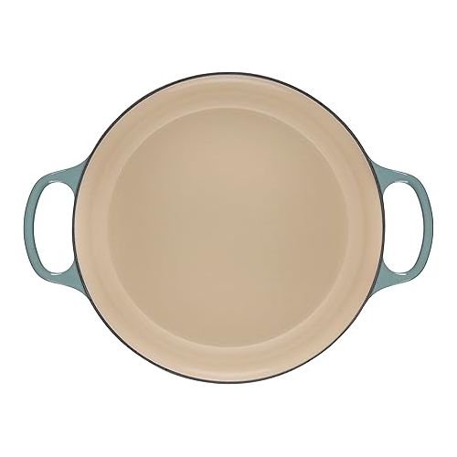 르크루제 Le Creuset Enameled Cast Iron Signature Round Wide Dutch Oven, 6.75 qt., Sea Salt