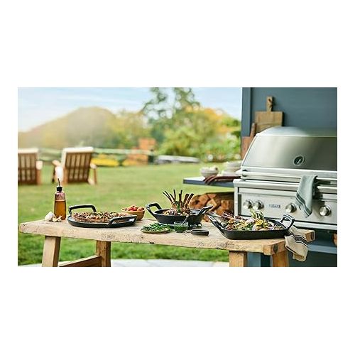 르크루제 Le Creuset Alpine Outdoor Collection Enameled Cast Iron Square Grill Basket, 12