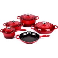 Le Creuset Signature Cast Iron Cookware Set - 9 Piece (Cerise)