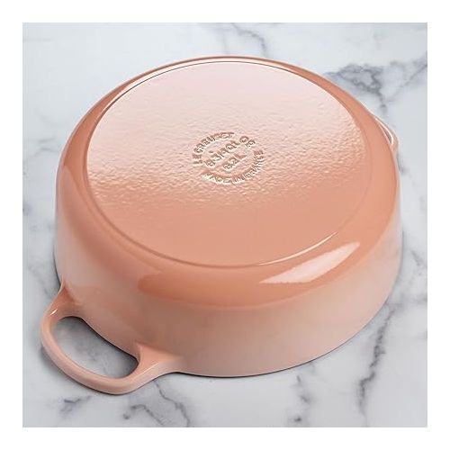 르크루제 Le Creuset Signature 6.75-quart Round Wide Oven with Copper Knob - Enameled Cast Iron (Peche)