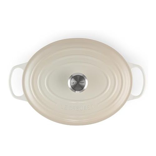 르크루제 Le Creuset Enameled Cast Iron Signature Oval Dutch Oven, 6.75 qt., Meringue