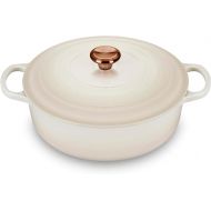 Le Creuset Signature 6.75-quart Round Wide Oven with Copper Knob - Enameled Cast Iron (Meringue)