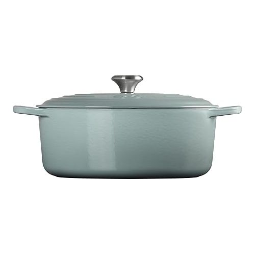 르크루제 Le Creuset Enameled Cast Iron Signature Oval Dutch Oven, 6.75 qt., Sea Salt